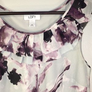 Ann Taylor LOFT Sleeveless Blouse - Gray/Purple